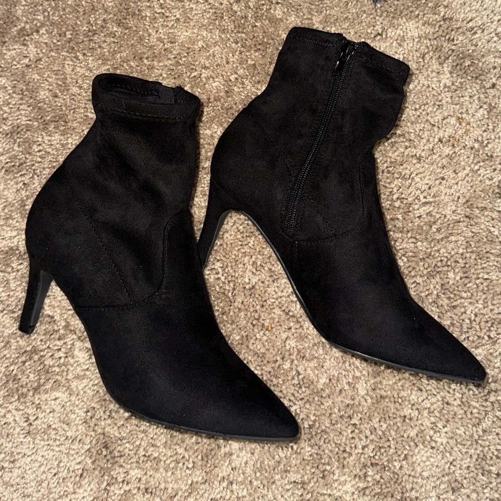 Black Suede Booties - Picture 4 of 5